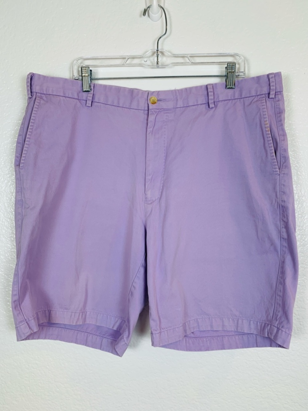 Peter Millar Shorts Men's 40 Light Lavender‎ Purple Solid Golf Cotton 10" Inseam